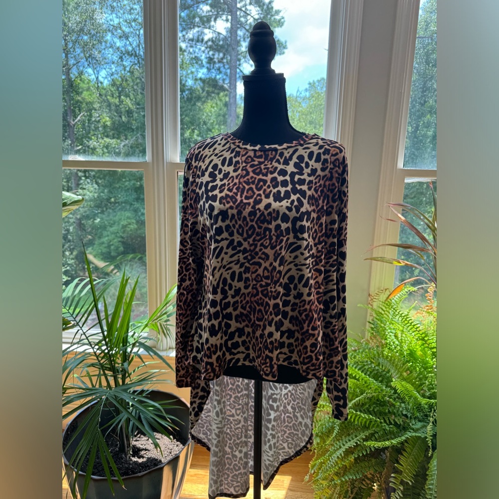 Long Sleeve Cheetah Print Shirt